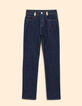 Dark blue straight jeans with metal double heart loops I.Code-6