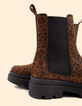 I.Code camel suede boots with leopard motif-6