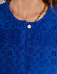 I.Code electric blue eyelet embroidery dress-5