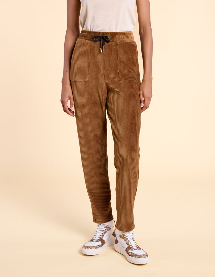 I.Code camel corduroy joggers-3