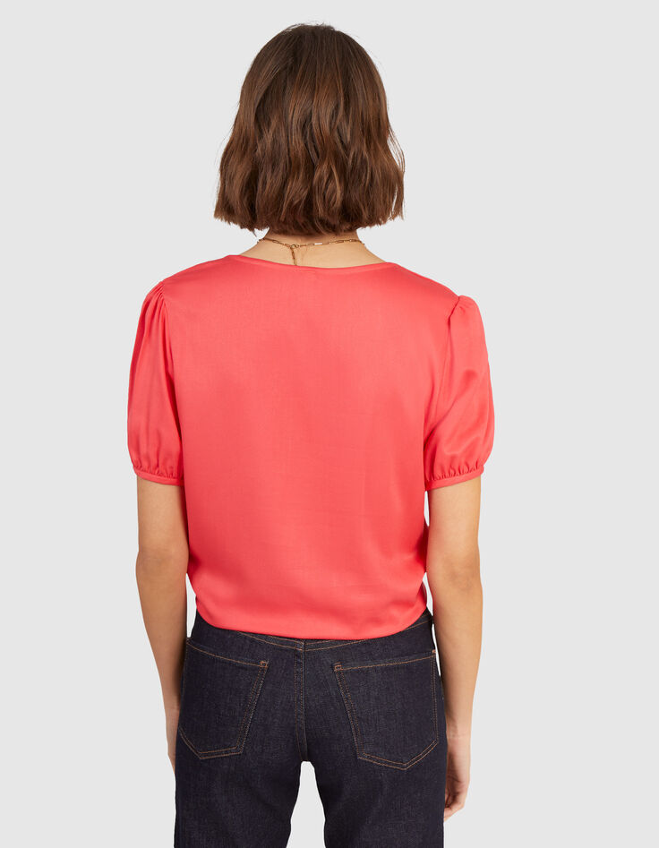 Top corail fluide boutonné I.Code-3