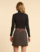 I.Code black short skirt with Boho Indian mix print-3