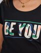 Zwart T-shirt tekst letters met print I.Code -3