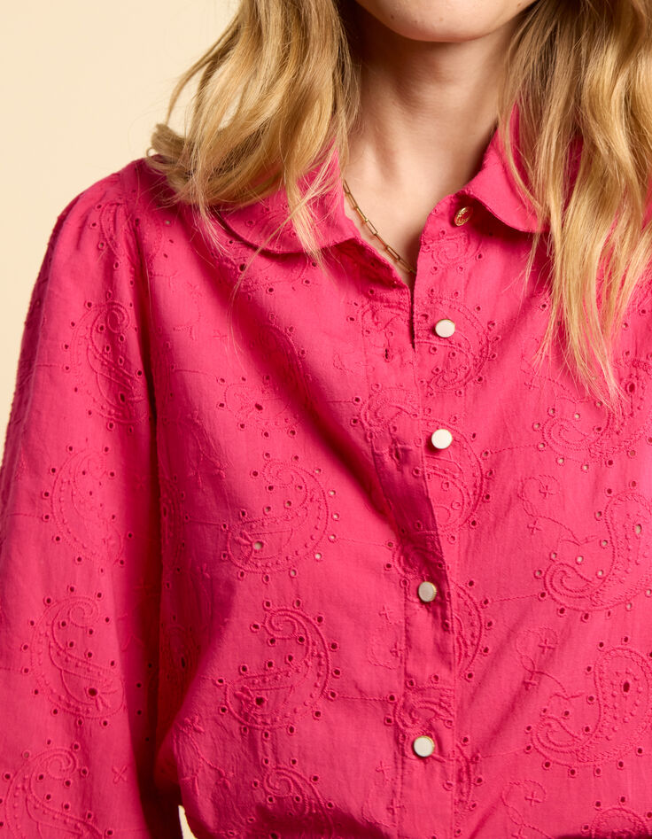 Chemise magenta broderie anglaise I.Code-5