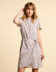 I.Code off-white dress with blue petal print-2