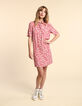 I.Code red shirt dress with floral tachist print-3