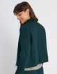 I.Code imperial green textured knit suit jacket-3