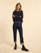 Dark blue straight jeans with metal double heart loops I.Code-2