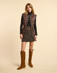 I.Code black jacket with Boho Indian mix print-6