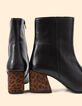 Lederstiefeletten mit Leopardentupfen und Absatz I.Code-5