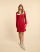 I.Code red hooded dress with placed stripes-2