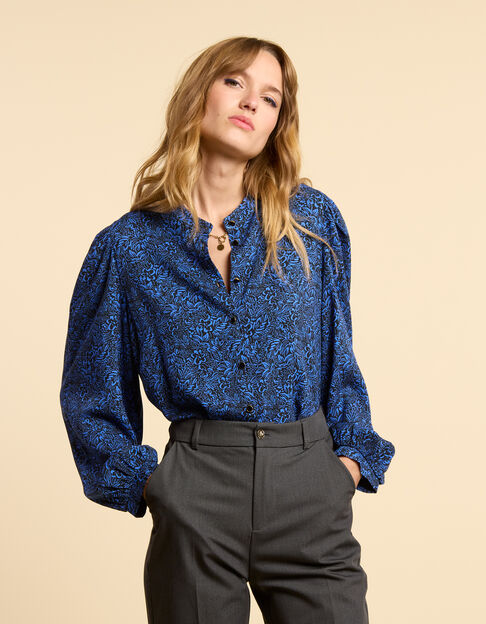 Blouse noire imprimé floral graphique I.Code - I.CODE