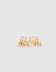 I.Code gold metal slogan brooch-1