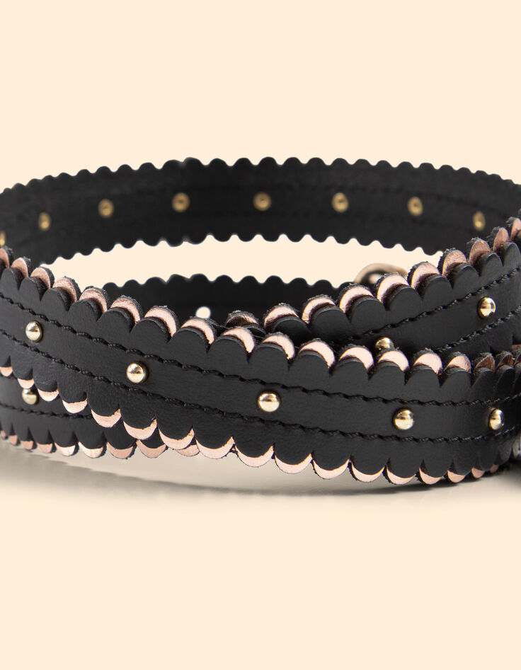 Zwarte riem metallic zigzagranden I.Code-5