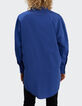 I.Code sapphire blue mid-length shirt-3