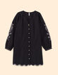 I.Code black dress with embroidered sleeves-6