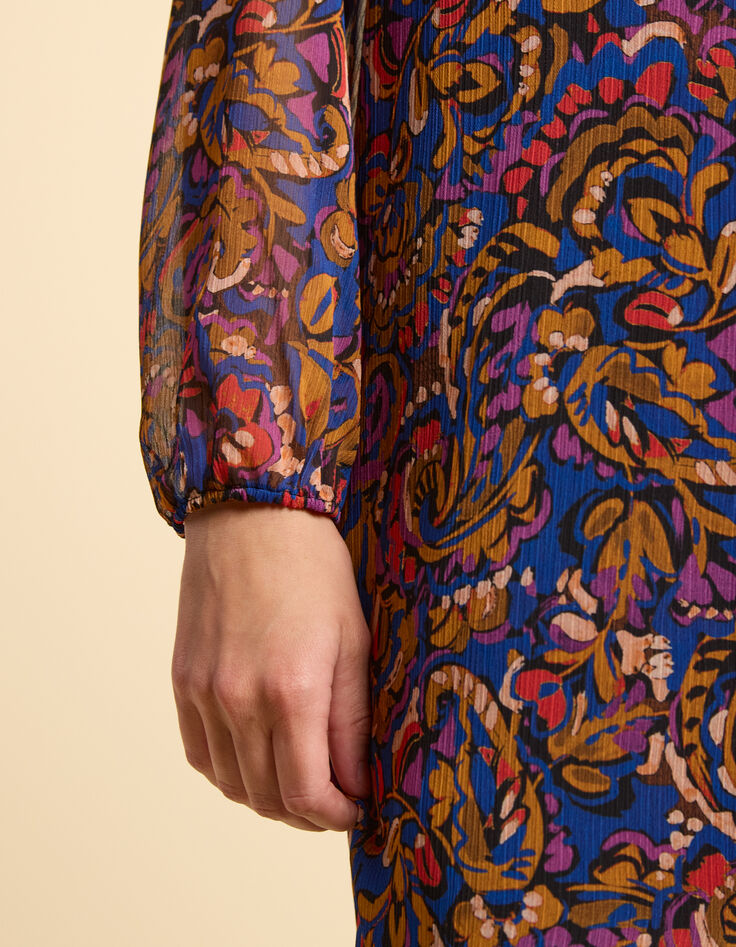 I.Code camel dress with multicolour paisley print-4