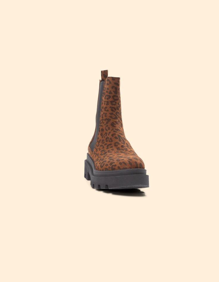 Chelsea-Boots aus Veloursleder mit Leopardentupfen I.Code-3