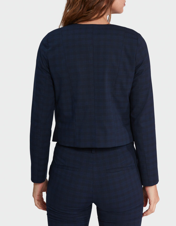 I.Code navy check suit jacket-3