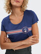 Saffierblauw T-shirt met tekst en strepen I.Code -1