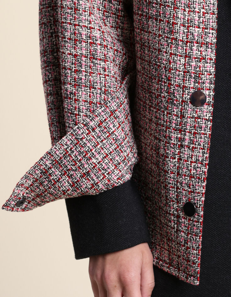 I.Code red decorative tweed-style overshirt-5