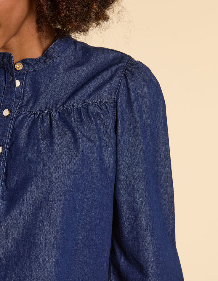 Blouse en jean bleu authentique I.Code-4