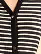 I.Code black buttoned sailor-stripe long dress-4