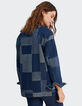 Blaue Jeansjacke im Patchwork-Stil I.Code-7